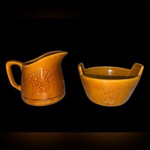 Vtg Franciscan Cream & Sugar Golden Wheat Harvest U.S.A. - No‎ Lid